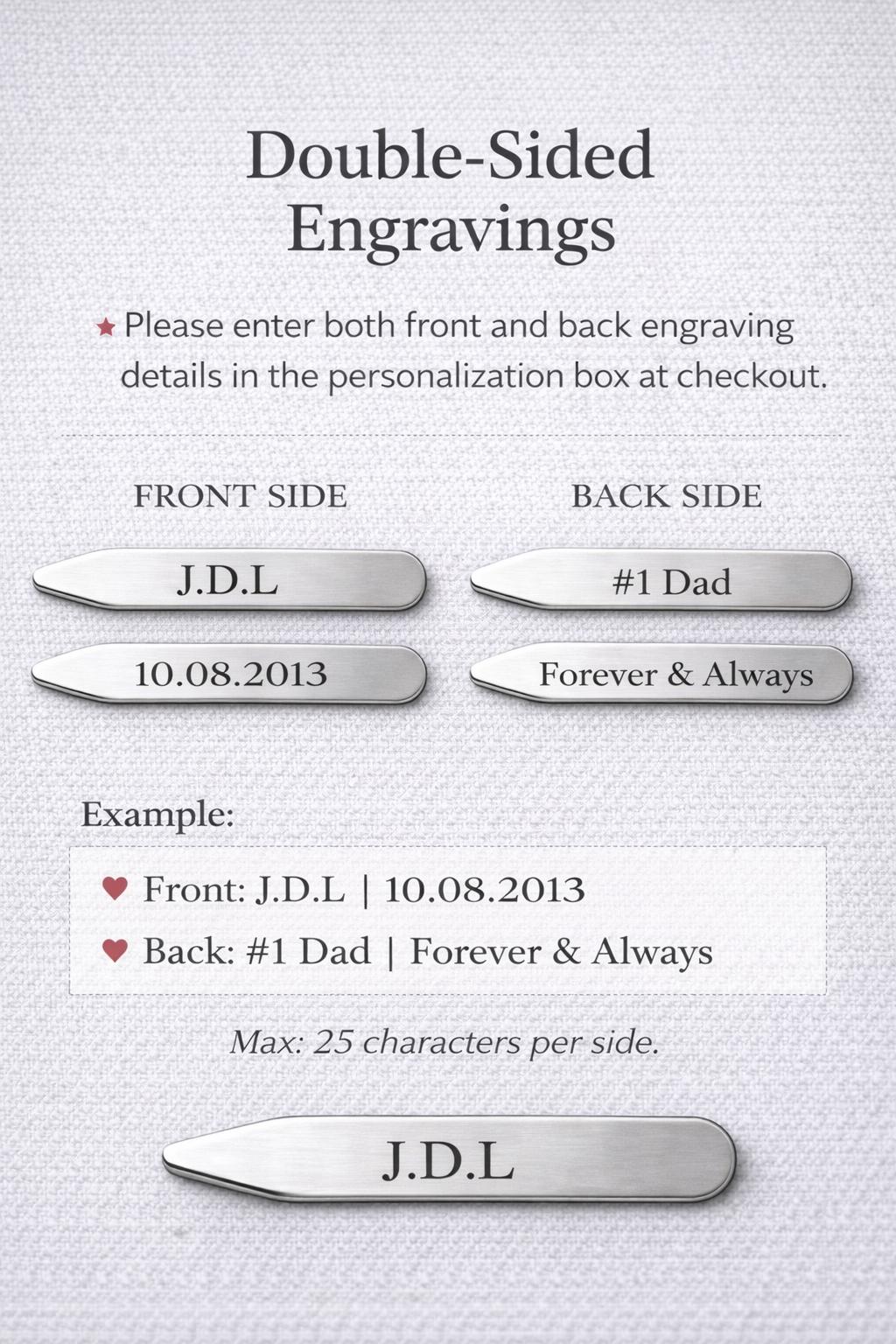 Custom Engraved Collar Stays – photo 4