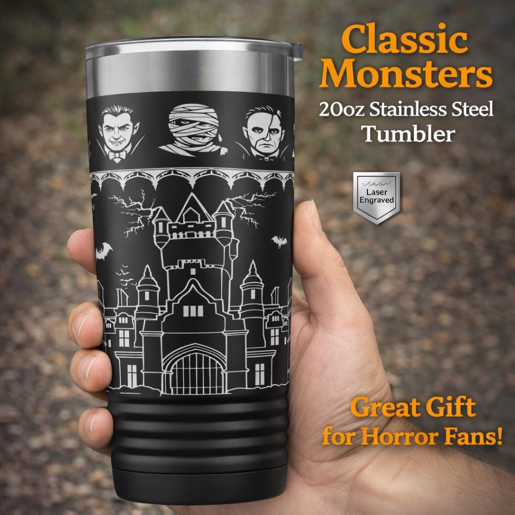 Classic Monsters Engraved Tumbler