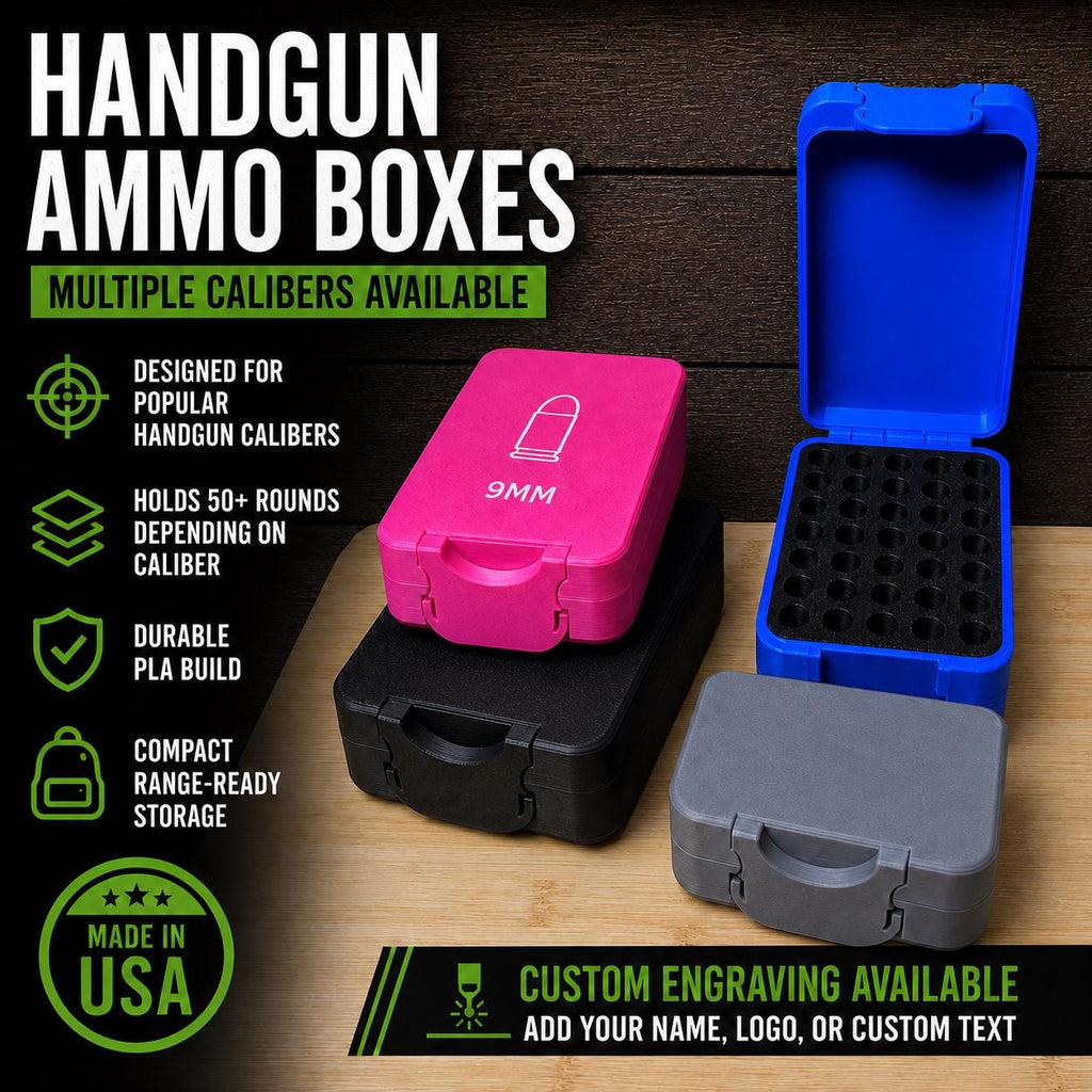 Handgun Cartridge Box – 9mm to .45 ACP