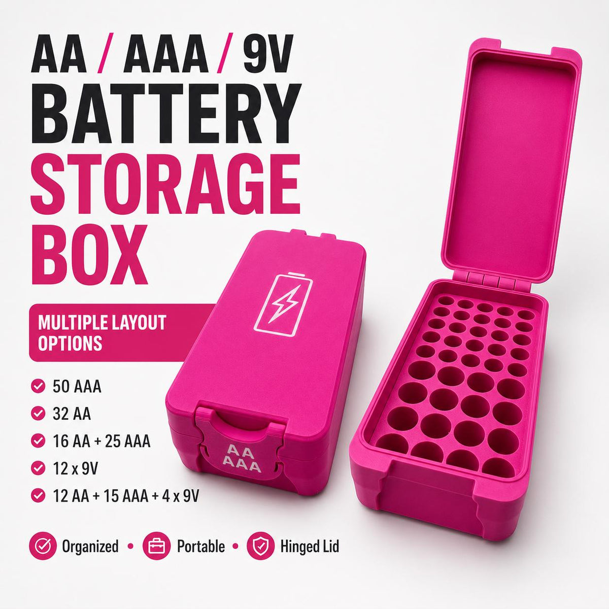 Battery Storage Box – AA, AAA & 9V
