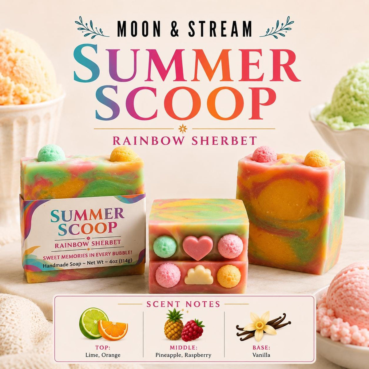 Summer Scoop Rainbow Sherbet Soap — image 1