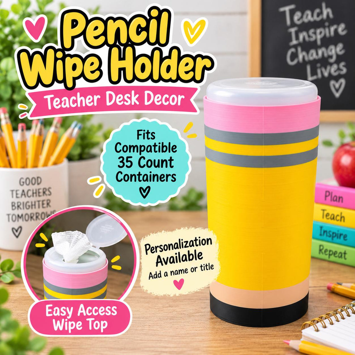 35-Count Pencil Wipe Canister Cover