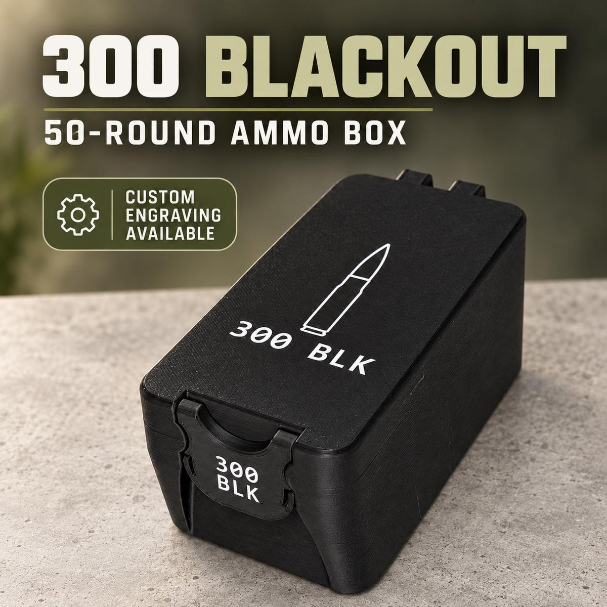 300 Blackout Ammo Box – 50 Round