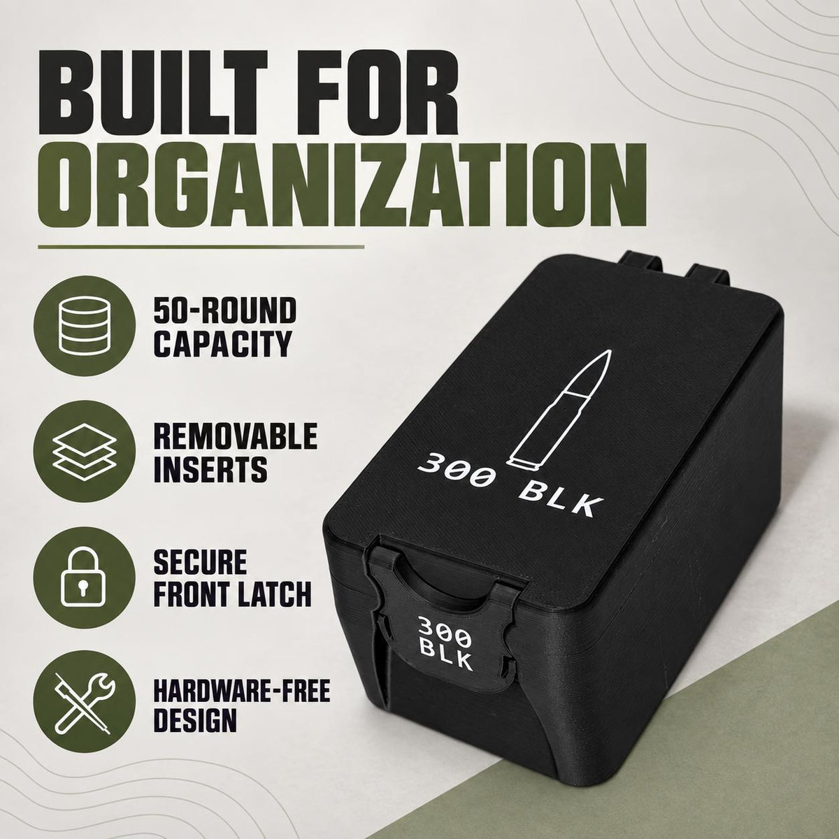300 Blackout Ammo Box – 50 Round – photo 2
